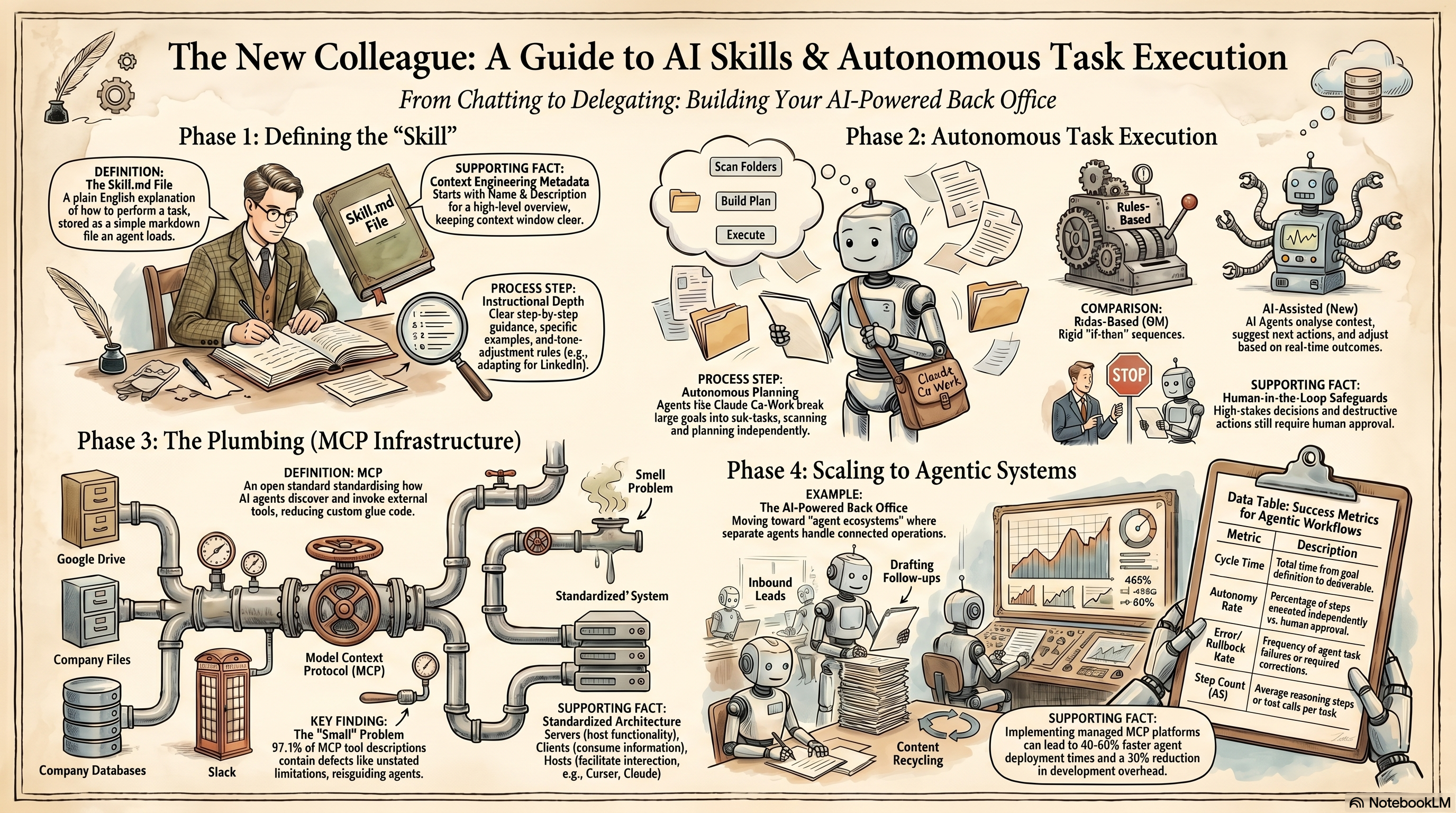 Skills, Agents & Task Execution — module infographic